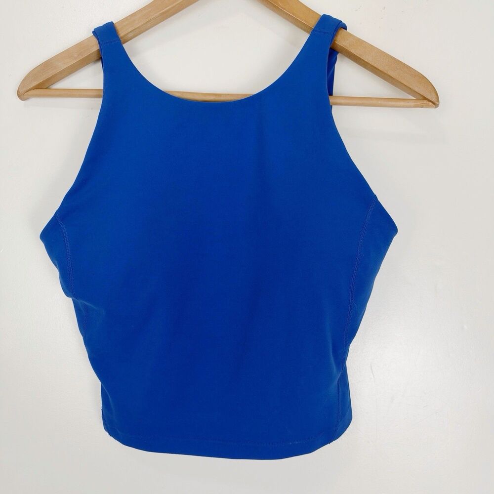 Lululemon Size 8 Align High-Neck Tank Top Galactic Cobalt Nulu Yoga Athleisure